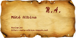 Máté Albina névjegykártya